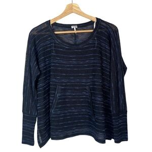 Splendid Black & Blue Knit Slouchy Pullover Sweater XS
